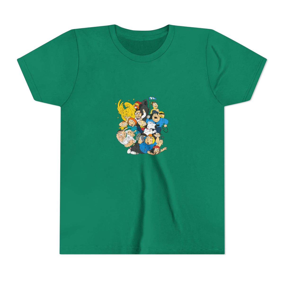 Vintage Family Guy Character Chaos Graphic Kids T Shirt Delta Pro Weight Black L - alternate angle 2, merchandise