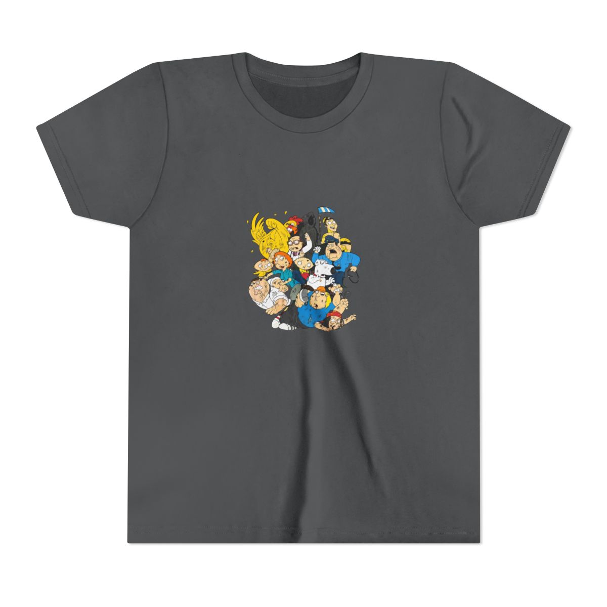 Vintage Family Guy Character Chaos Graphic Kids T Shirt Delta Pro Weight Black L - alternate angle 5, merchandise